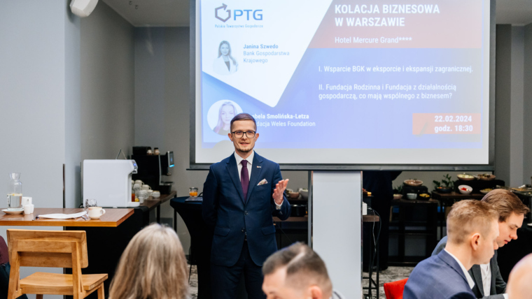 Fotorelacja ze spotkania networkingowego Przedsiębiorców Polskiego Towarzystwa Gospodarczego. Partner: Bank Gospodarstwa Krajowego